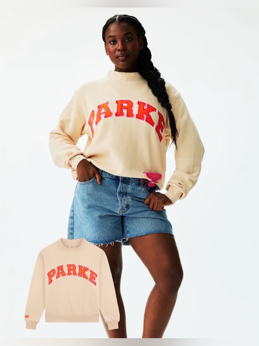 Parke L/XL Latte Dunkin Varsity Mockneck. 🍩⚡️